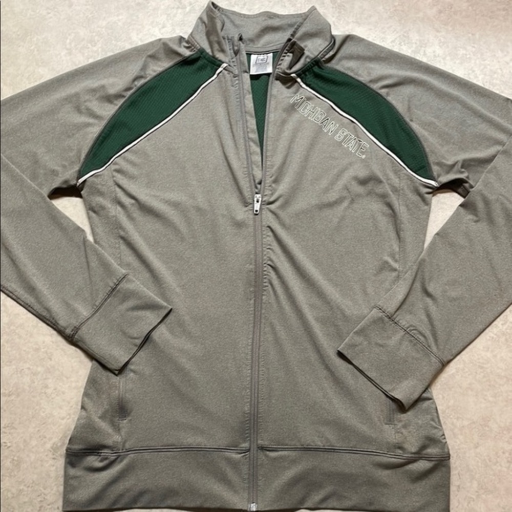 Knights Apparel Womens Full Zip Lightweight GrayGreen Jacket Sz L